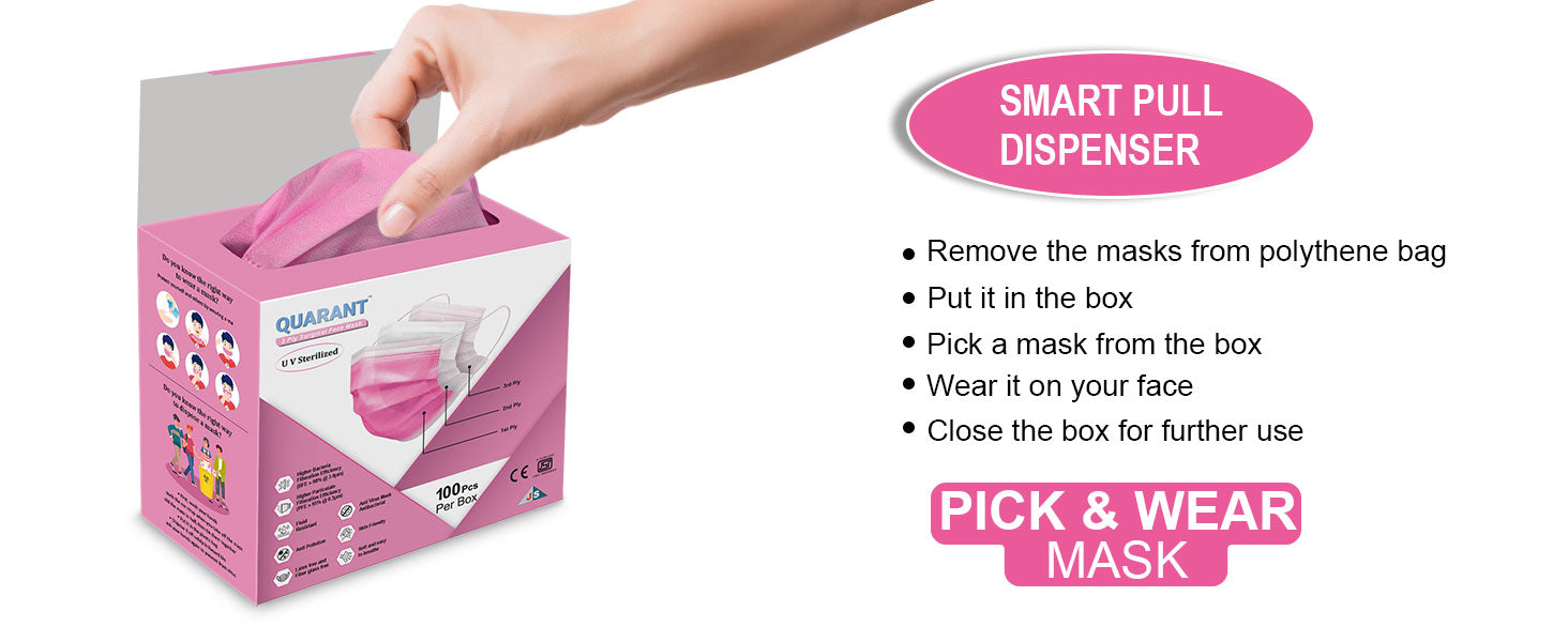 pink mask pack of 100