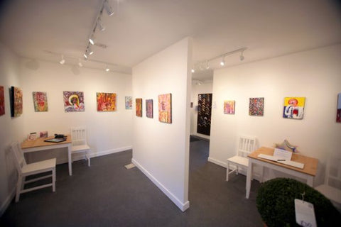 inside Chris Newson's art gallery and framing shop