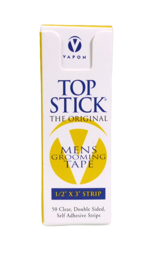 Topstick Men's Clear Double Sided Grooming Tape Bundle - (1 Box of 50  Strips) 1 x 3 & (1 Box of 50 Strips) 1/2 x 3