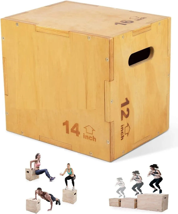 Wooden Plyo Box Exercise Plyometric Jump Box for Jumping Trainers | MF-0357-12x14x16