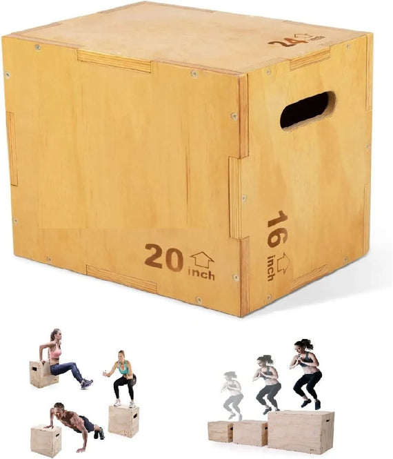 Wooden Plyo Box Exercise Plyometric Jump Box for Jumping Trainers | MF-0357-16x20x24