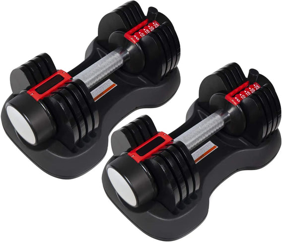 Adjustable Dumbbell 25 lbs Home Fitness Dumbbell for Whole Body Workout Home Gym-Double