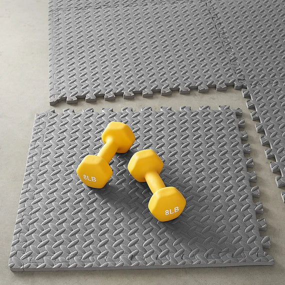 GYM FLOOR PUZZLE MAT BLACK GREY | MF-221