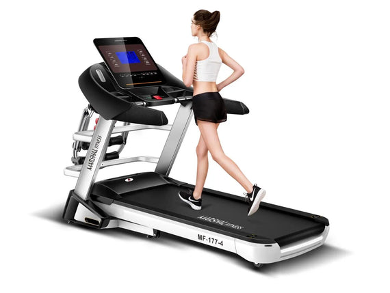 Marshal Fitness DC Motorized 3.5HP Treadmill with 5? LCD Display Screen - User Weight: 120KGs