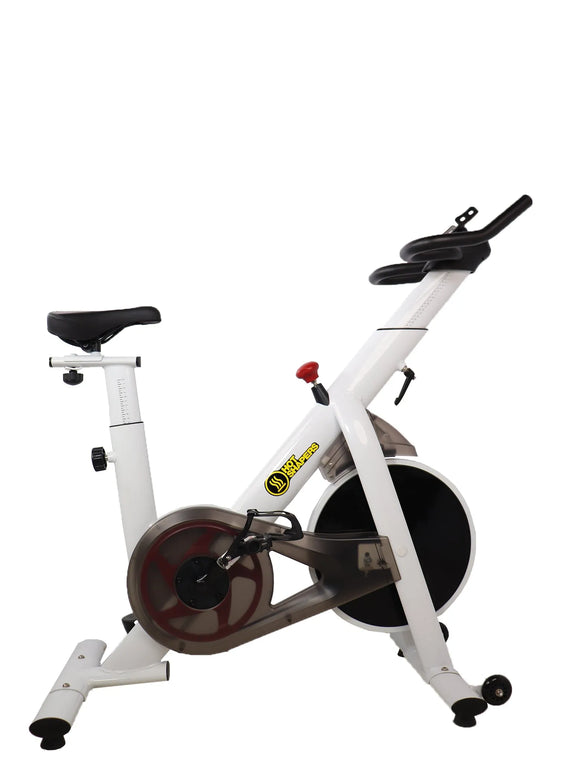 Marshal Fitness Indoor Exercise Spinning Bike Cycling Spine Bike Cardio Workout - White Color