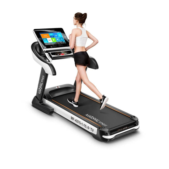 Marshal Fitness 6.0 HP DC Motorized Treadmill with 15.6? TFT TV Android System - no Massager