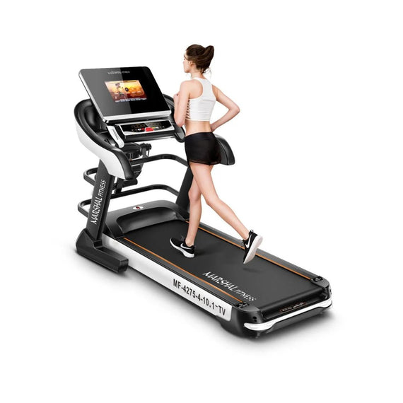 Marshal Fitness 6.0 HP DC Motorized Treadmill with 10.1? TFT TV Screen & Massager