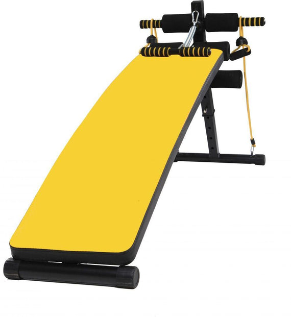 Marshal Fitness Sit up Bench Adjustable Decline Ab Crunch Board with Dumbbells Pull up Spring and Resistance Band-Bt-1831