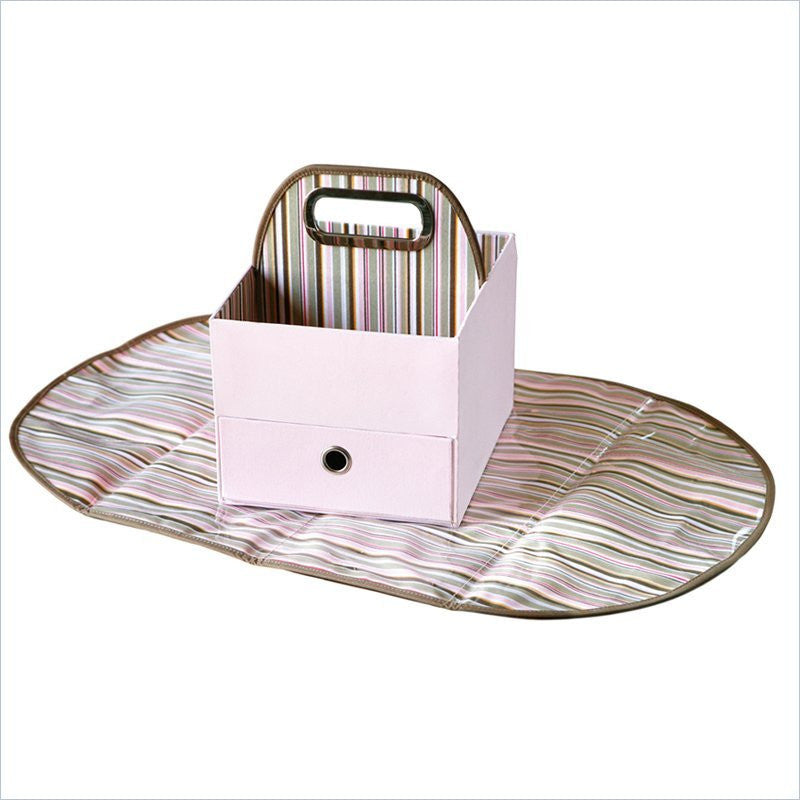 Jj Cole Diaper Caddy In Pink Stripe