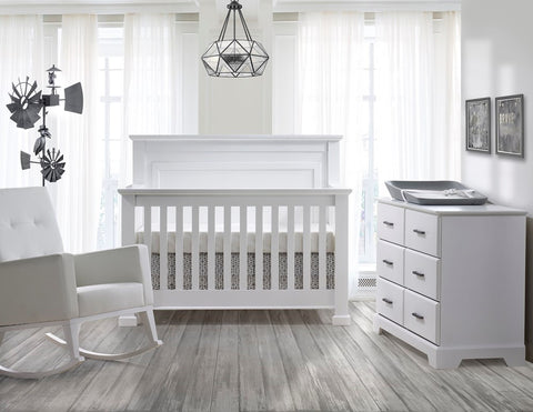 Natart Taylor Convertible Crib To Double Dresser Set Floor