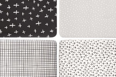 Babyletto Tuxedo Monochrome Cross Mini Crib Sheet Lusso Kids Inc