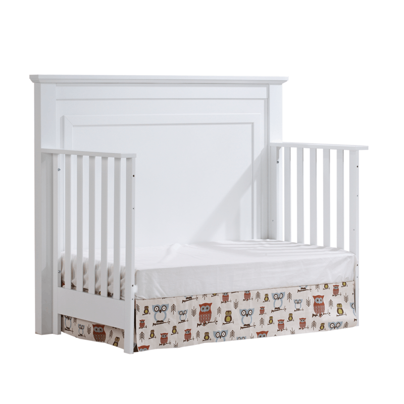 white convertible crib and dresser set