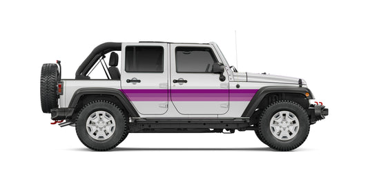 Retro Pink Stripes Wrangler JKU Retro Rainbow Stripes Jeep Wrangler JK –  Gate City Graphics