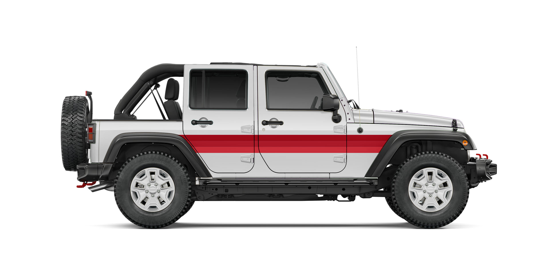 Retro Red Stripes Wrangler JKU Retro Rainbow Stripes Jeep Wrangler JKU –  Gate City Graphics