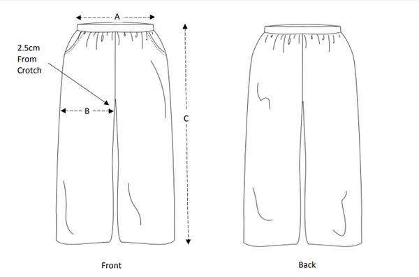 Wide Leg Trousers Size Chart