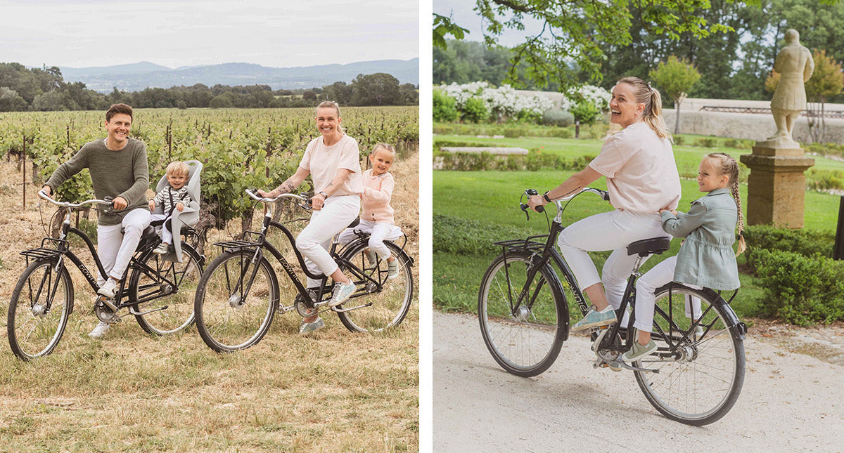 Tijdens een fietstocht kunt u met de wijngaarden genieten van een duidelijk uitzicht op het platteland en de bergen in de verte.