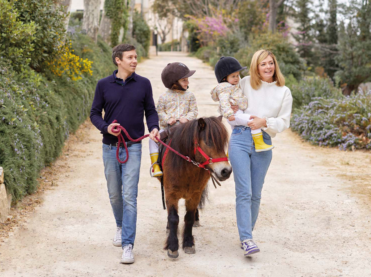 Pony walks within the estate