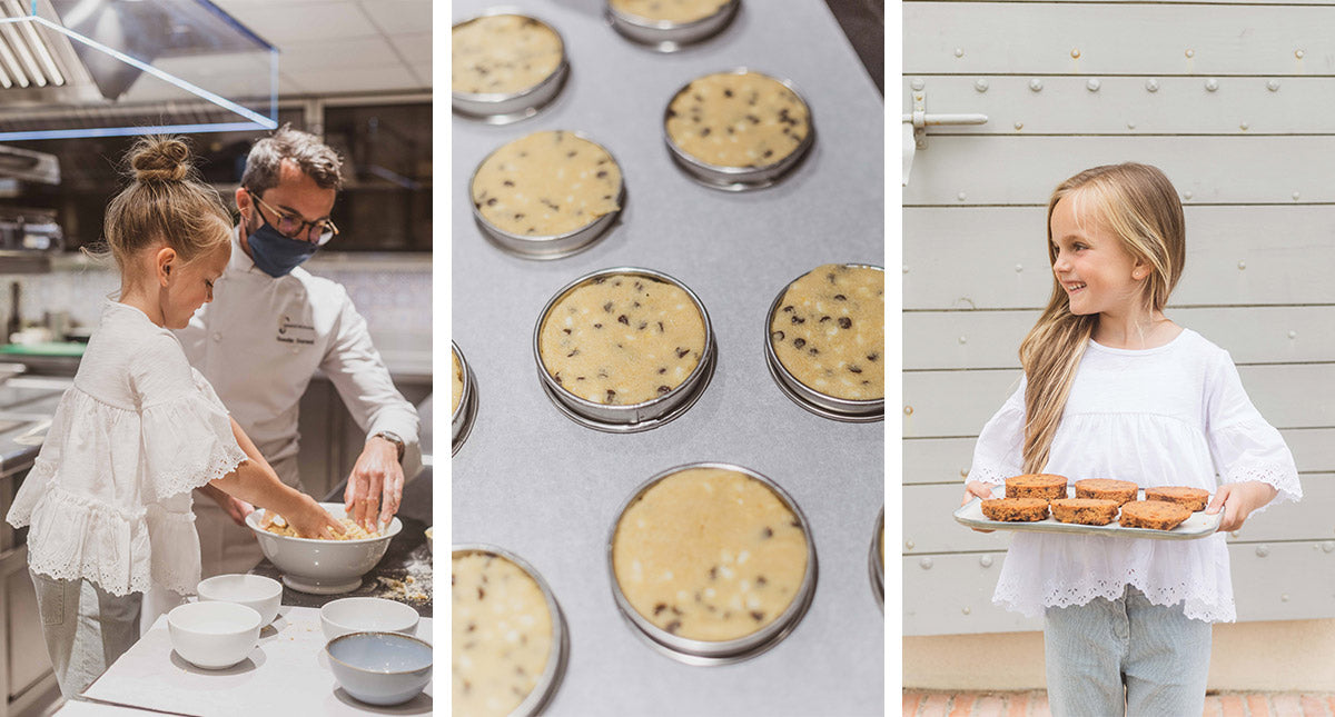  Chef Quentin Durand opens the doors of his kitchen to children for pastry workshops.