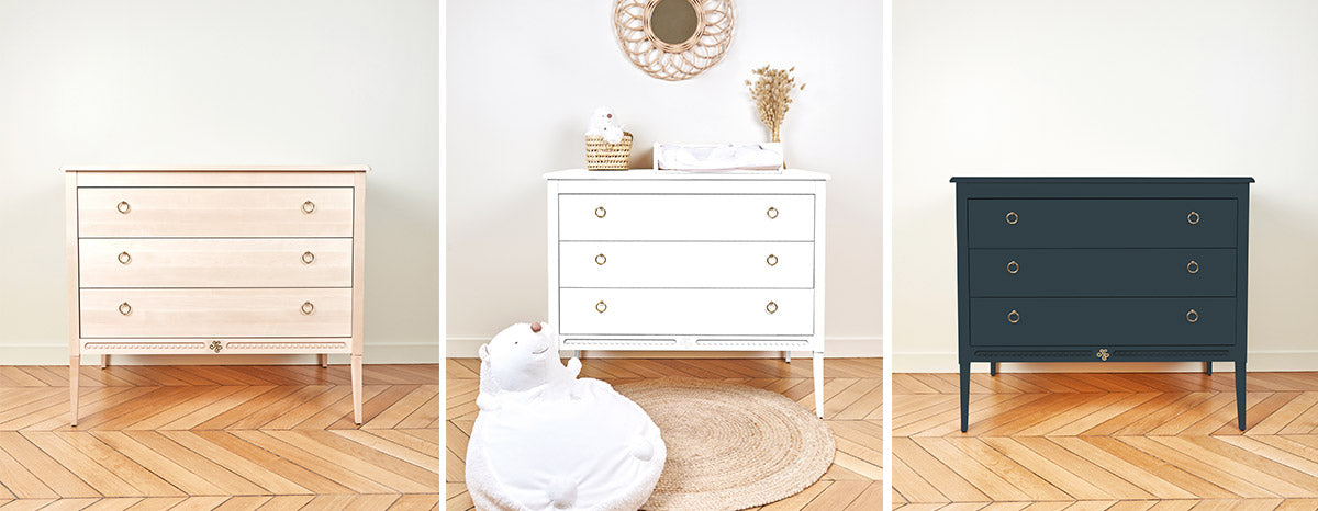 There Dresser GUSTAVIENNE natural color, White Or Blue deep.