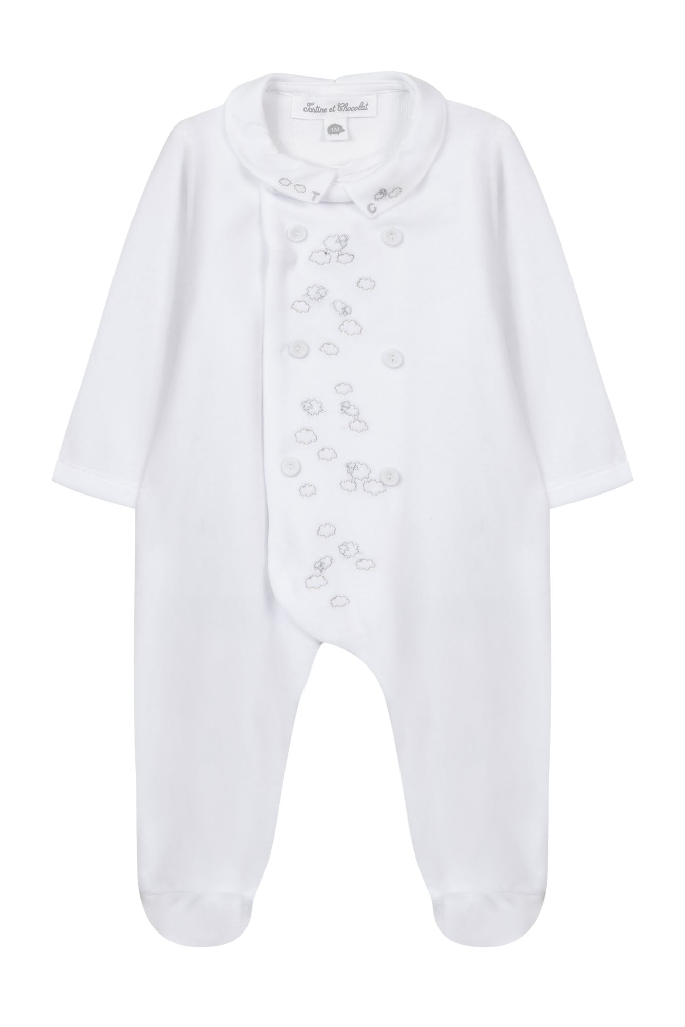 Pyjama - Blanc broderie hivernal garçon