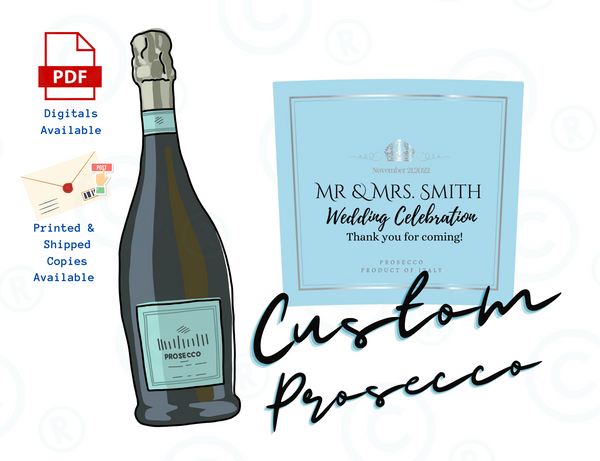 Custom Champagne Label, Personalized Champagne Label, Digital Champagn –  Custom Bottle Label