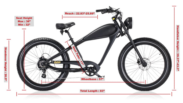 REVIBIKE Cheetah Plus 2022 Cafe Racer 48V 17.5Ah Fat Tire Electric Bike-ebikehaul