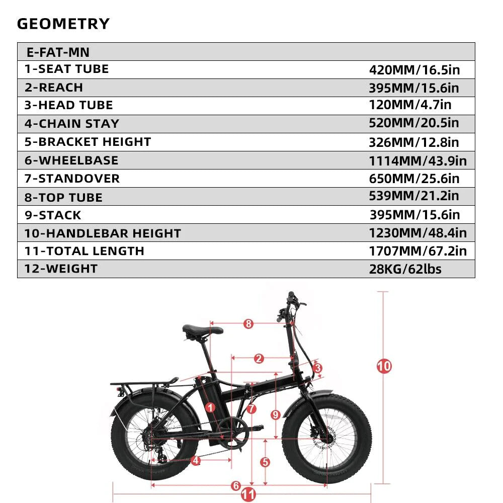 EUNORAU|E-FAT-MN 500W 48V Fat Tire Folding Electric Bike-ebikehaul