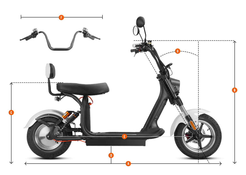Eahora H10 Wide Seat 2000W Electric Fat Tire Scooter-ebikehaul