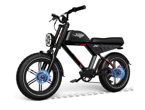 G-FORCE| ZM 750W Fat Tire Moped-Style Electric Bike-ebikehaul