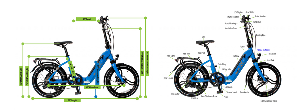 e-joe EPIK SWAN| Folding Step-Thru 48V 11AH 500W Electric Bike-ebikehaul