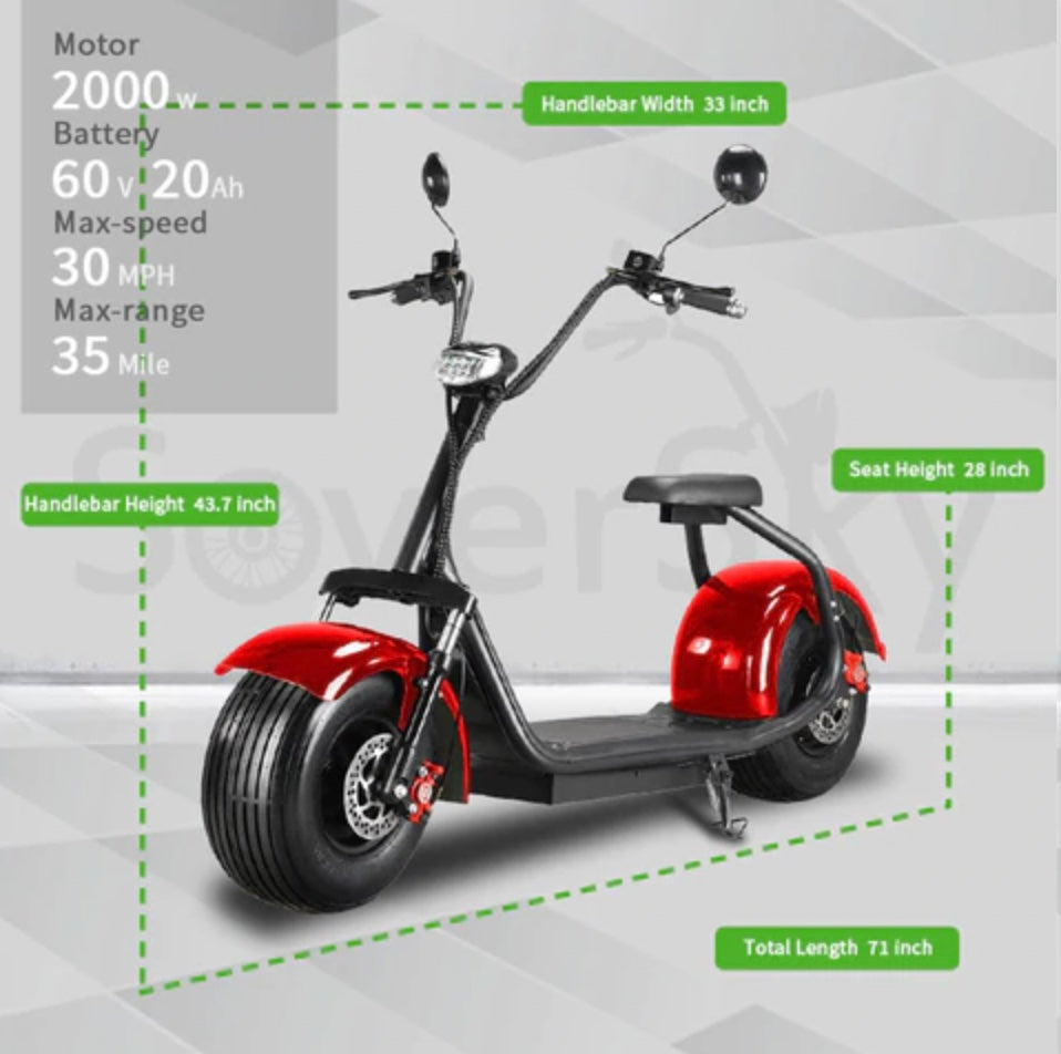 Fat Tire Lithium Commuter Scooter SoverSky SL01