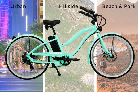 TRACER| OMEGA 26" 500 W Beach Cruiser Electric Bike For Women-ebikehaul