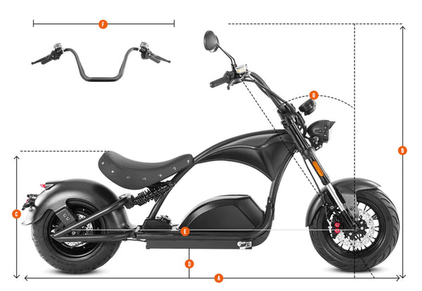 Eahora M1PS knight 4000W 72V 40Ah Electric Fat Tire Scooter Chopper-ebikehaul