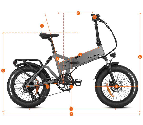 Eahora X7| 750W 48V 17.5Ah  Folding Fat Tire Electric Bike-ebikehaul