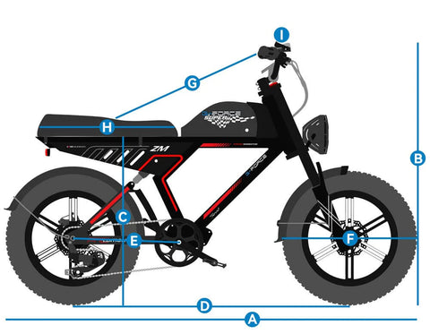 G-FORCE ZM Fat Tire Moped-Style Electric Bike-ebikehaul