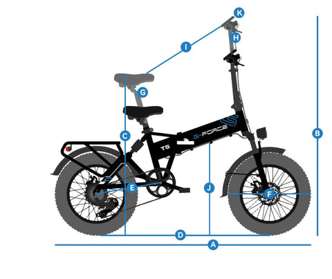 G-FORCE T5 750W Folding Fat Tire Electric Bike