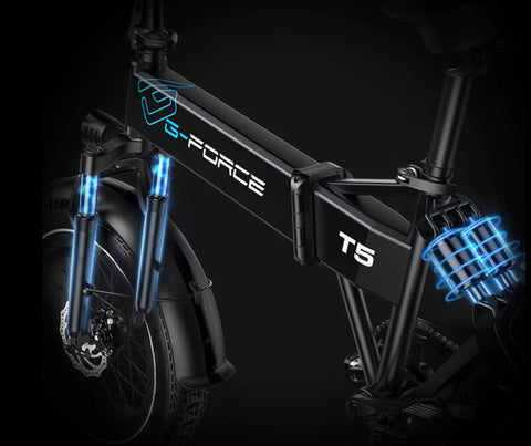 G-FORCE T5 750W Folding Fat Tire Electric Bike-ebikehaul