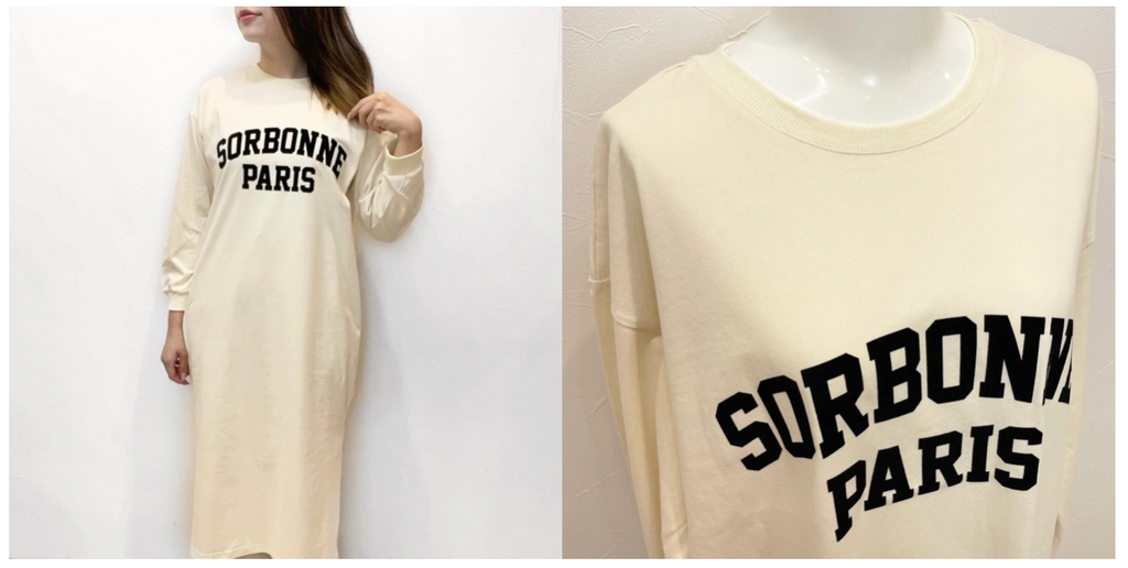 MICALLE MICALLE（ミカーレミカーレ）3カラー SORBONNE PARIS LONG SLEEVE Tシャツワンピース