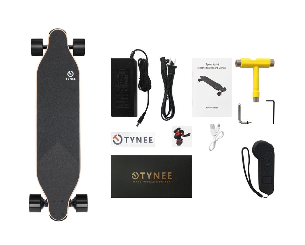 Tynee Electric Skateboard Package Contents