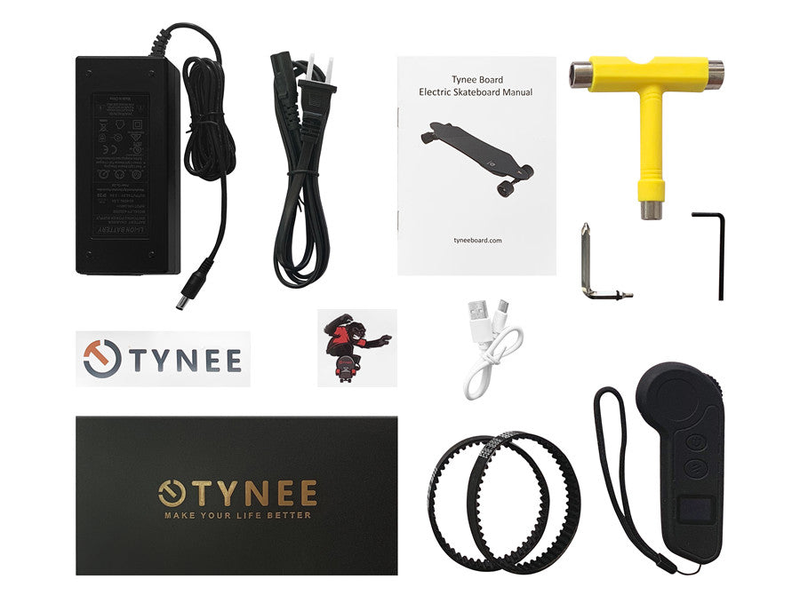 Tynee Electric Skateboard Package Contents