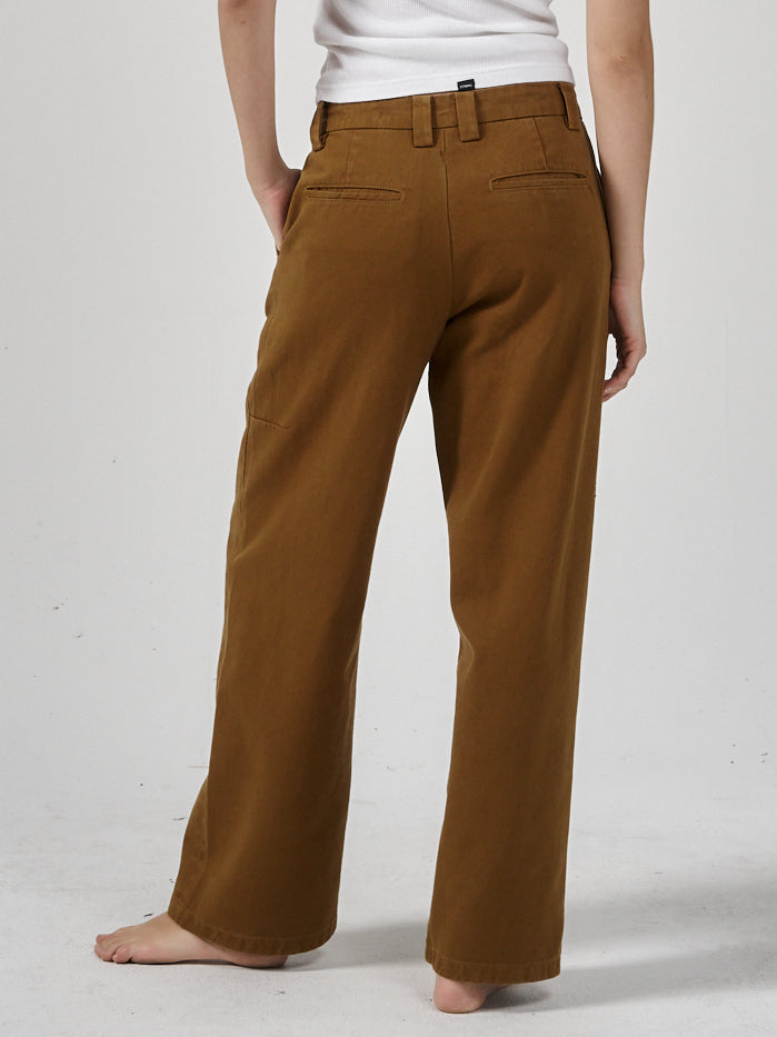 Brit Pinstripe Pant - Brown