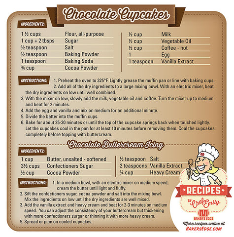Recipe for Baker's Edge Chocolate Cupcakes