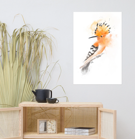 hoopoe watercolor artwork