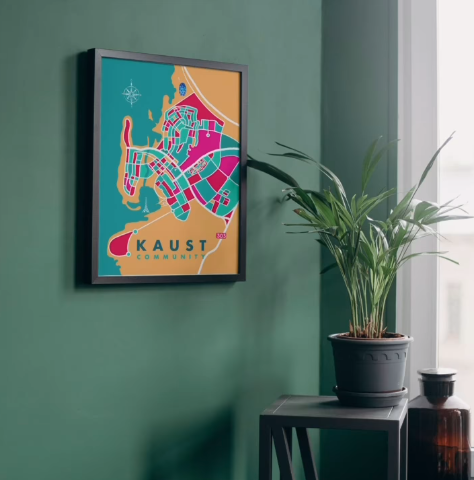 KAUST travel map art wall decor