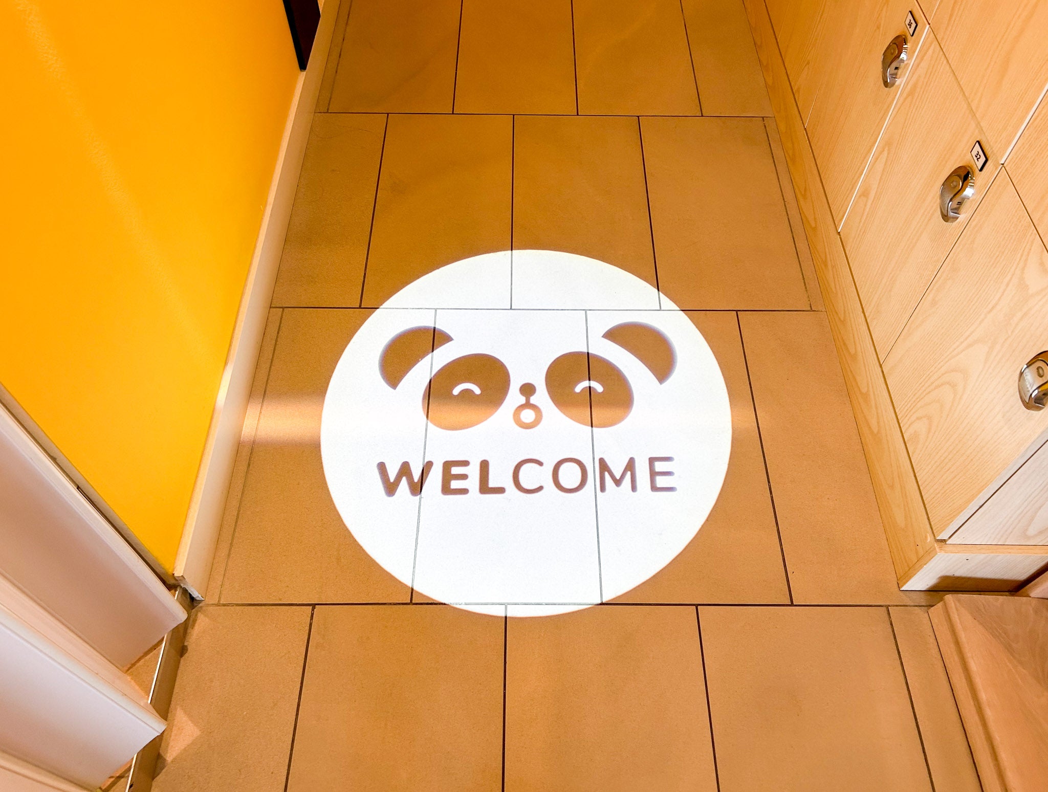 Panda Pod Hotel Welcome Sign