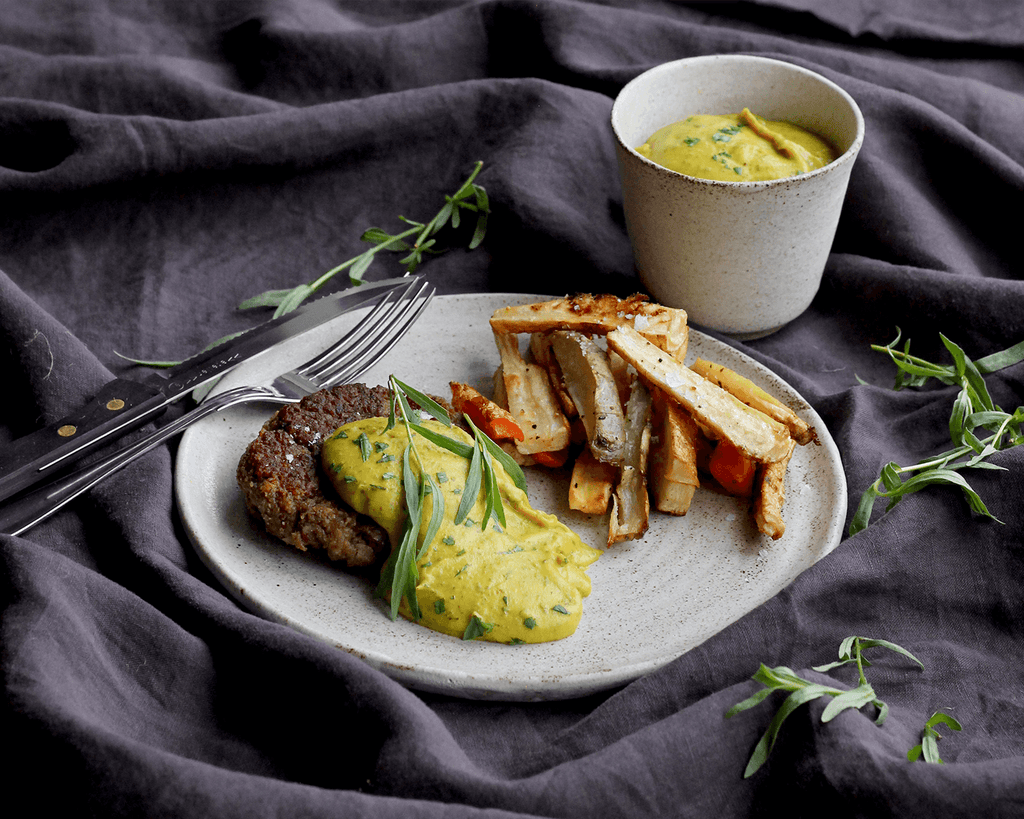 Bøf Bearnaise med Hestebønner og Anicia linser