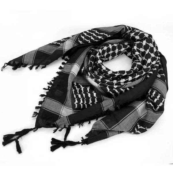Palestine Scarf Keffiyeh Arafat Hatta Cotton Wide Scarf with Tassels, Shemagh Arab Cotton Unisex Scarves 3