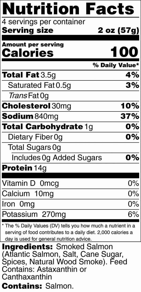 Euro Bits 8oz nutrition label