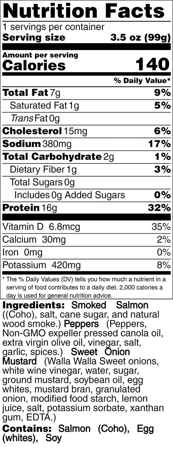 RTE Slider Mix nutrition label