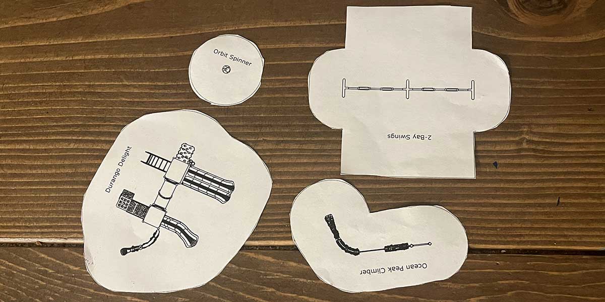 Cut out playground equipment for project